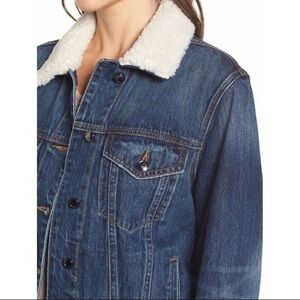 Good American Sherpa collate Trucker Jacket